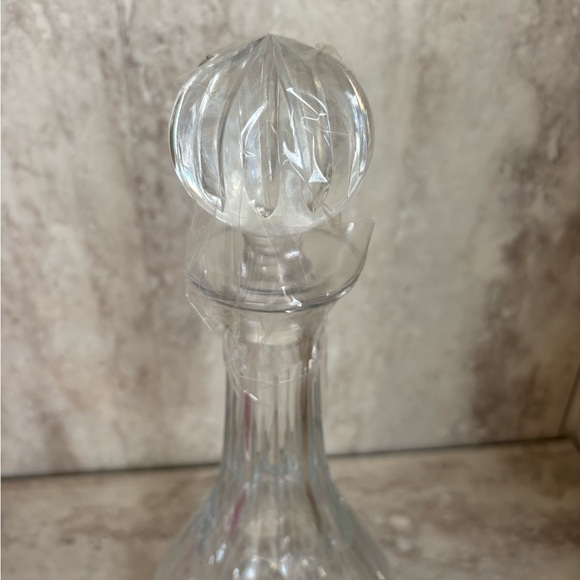 Vintage Hand Blown Glass Clear Decanter Block- Lead Crystal From Poland  New! - Picture 4 of 8